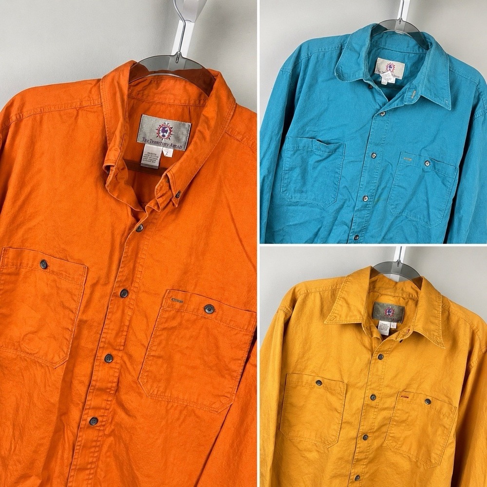 The Territory Ahead Lot of 3 Mens Shirts Large Long Sleeve Button Down